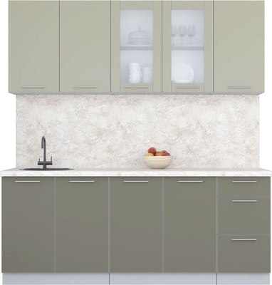 Кухонный гарнитур Интерлиния Мила Пластик 2.0 Б - фото