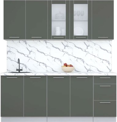 Кухонный гарнитур Интерлиния Мила Пластик 2.0 Б - фото