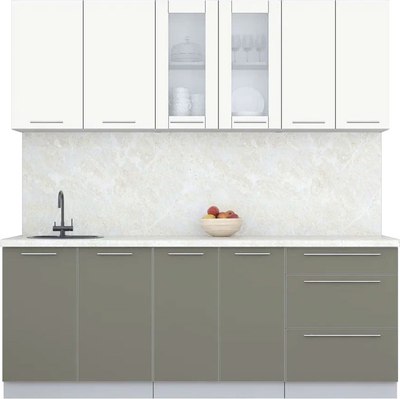 Кухонный гарнитур Интерлиния Мила Пластик 2.1 Б - фото