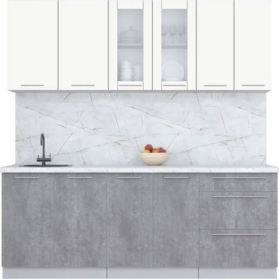 Кухонный гарнитур Интерлиния Мила Пластик 2.1 Б - фото