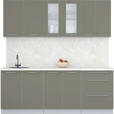 Кухонный гарнитур Интерлиния Мила Пластик 2.1 Б - фото