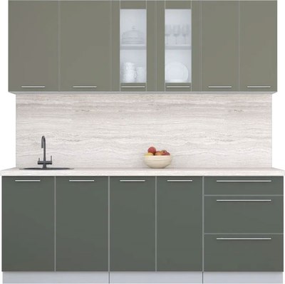 Кухонный гарнитур Интерлиния Мила Пластик 2.1 Б - фото