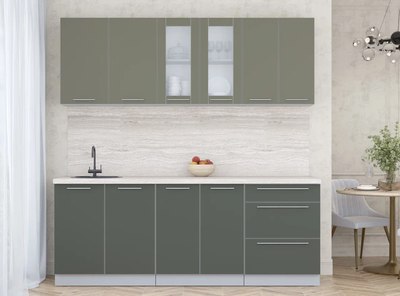 Кухонный гарнитур Интерлиния Мила Пластик 2.1 Б