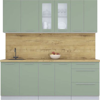 Кухонный гарнитур Интерлиния Мила Пластик 2.1 Б - фото