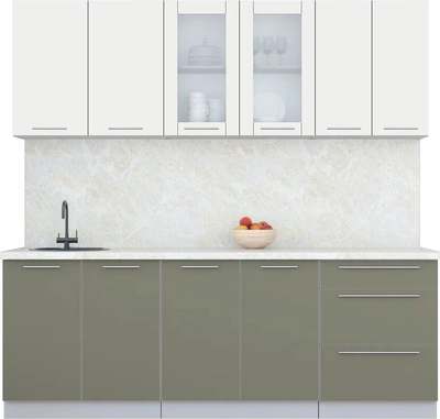 Кухонный гарнитур Интерлиния Мила Пластик 2.2 Б - фото