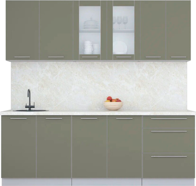 Кухонный гарнитур Интерлиния Мила Пластик 2.2 Б - фото