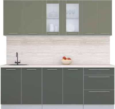 Кухонный гарнитур Интерлиния Мила Пластик 2.2 Б - фото