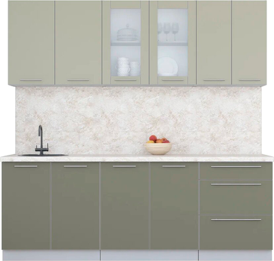 Кухонный гарнитур Интерлиния Мила Пластик 2.2 Б - фото