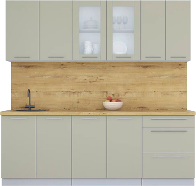 Кухонный гарнитур Интерлиния Мила Пластик 2.2 Б - фото