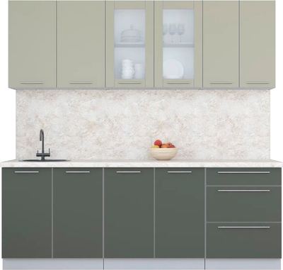 Кухонный гарнитур Интерлиния Мила Пластик 2.2 Б - фото