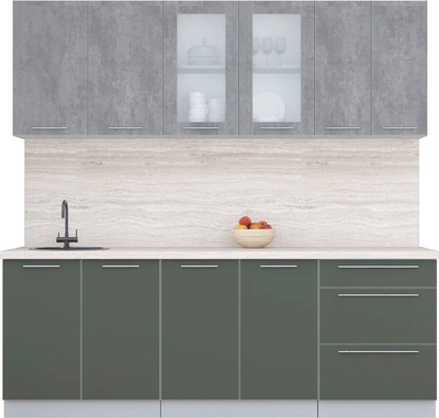 Кухонный гарнитур Интерлиния Мила Пластик 2.2 Б - фото