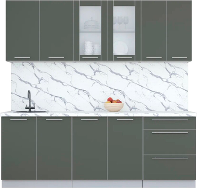 Кухонный гарнитур Интерлиния Мила Пластик 2.2 Б - фото