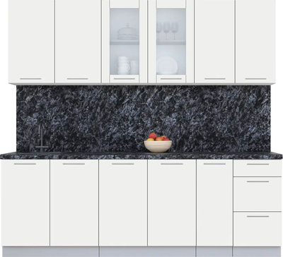 Кухонный гарнитур Интерлиния Мила Пластик 2.3 Б - фото