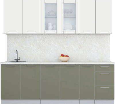 Кухонный гарнитур Интерлиния Мила Пластик 2.3 Б - фото