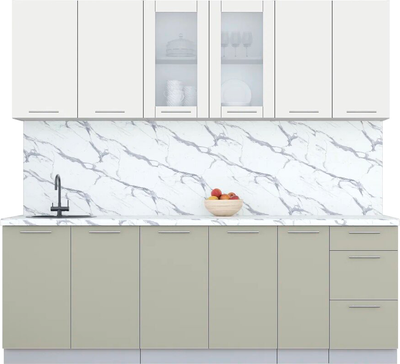 Кухонный гарнитур Интерлиния Мила Пластик 2.3 Б - фото