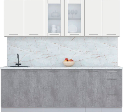 Кухонный гарнитур Интерлиния Мила Пластик 2.3 Б - фото