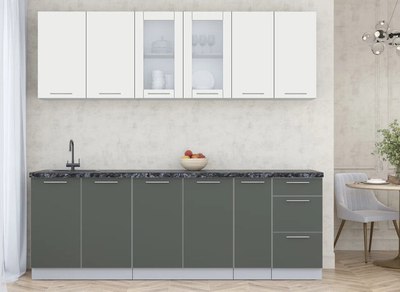 Кухонный гарнитур Интерлиния Мила Пластик 2.3 Б