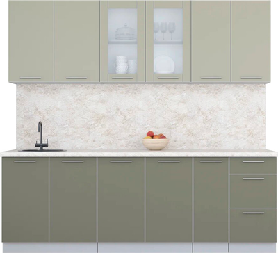 Кухонный гарнитур Интерлиния Мила Пластик 2.3 Б - фото