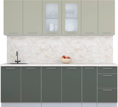 Кухонный гарнитур Интерлиния Мила Пластик 2.3 Б - фото