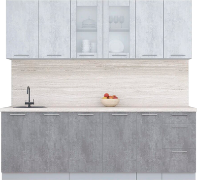 Кухонный гарнитур Интерлиния Мила Пластик 2.3 Б - фото