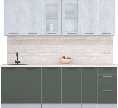 Кухонный гарнитур Интерлиния Мила Пластик 2.3 Б - фото