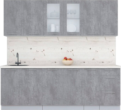 Кухонный гарнитур Интерлиния Мила Пластик 2.3 Б - фото