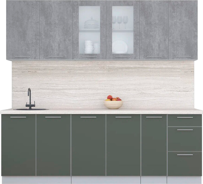 Кухонный гарнитур Интерлиния Мила Пластик 2.3 Б - фото