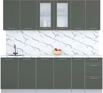 Кухонный гарнитур Интерлиния Мила Пластик 2.3 Б - фото