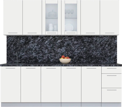 Кухонный гарнитур Интерлиния Мила Пластик 2.4 Б - фото