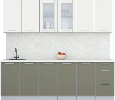 Кухонный гарнитур Интерлиния Мила Пластик 2.4 Б - фото