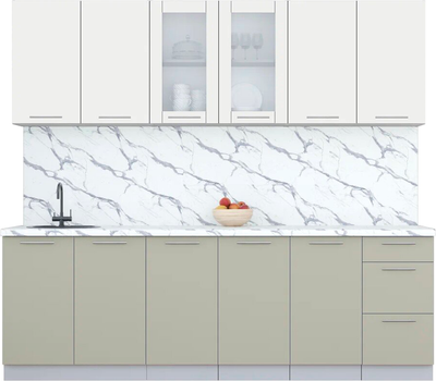 Кухонный гарнитур Интерлиния Мила Пластик 2.4 Б - фото