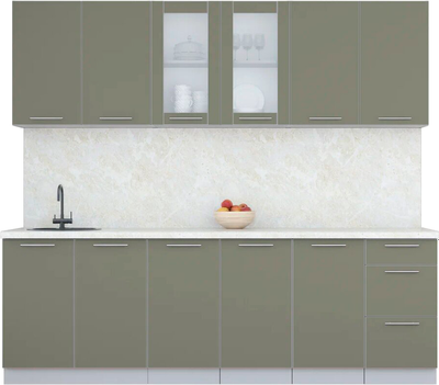 Кухонный гарнитур Интерлиния Мила Пластик 2.4 Б - фото