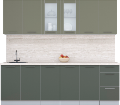 Кухонный гарнитур Интерлиния Мила Пластик 2.4 Б - фото