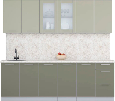 Кухонный гарнитур Интерлиния Мила Пластик 2.4 Б - фото