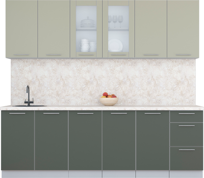 Кухонный гарнитур Интерлиния Мила Пластик 2.4 Б - фото