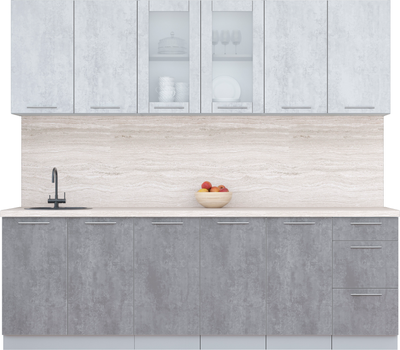 Кухонный гарнитур Интерлиния Мила Пластик 2.4 Б - фото