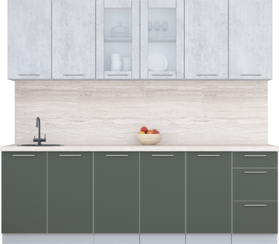 Кухонный гарнитур Интерлиния Мила Пластик 2.4 Б - фото