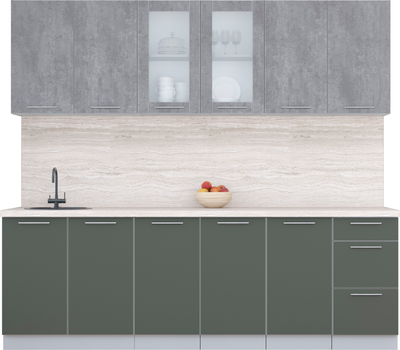 Кухонный гарнитур Интерлиния Мила Пластик 2.4 Б - фото