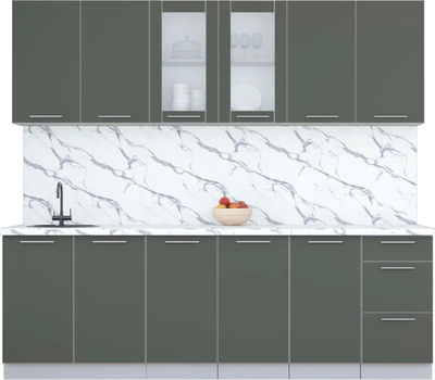 Кухонный гарнитур Интерлиния Мила Пластик 2.4 Б - фото