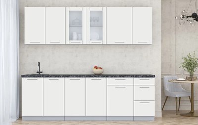 Кухонный гарнитур Интерлиния Мила Пластик 2.5 Б - фото
