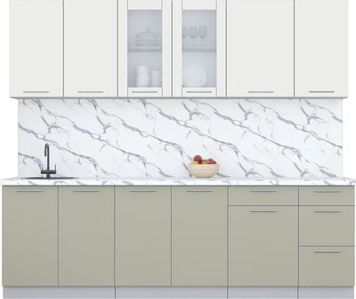 Кухонный гарнитур Интерлиния Мила Пластик 2.5 Б - фото