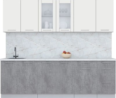 Кухонный гарнитур Интерлиния Мила Пластик 2.5 Б - фото