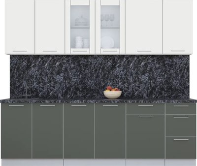 Кухонный гарнитур Интерлиния Мила Пластик 2.5 Б - фото