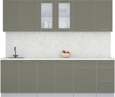 Кухонный гарнитур Интерлиния Мила Пластик 2.5 Б - фото