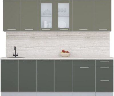 Кухонный гарнитур Интерлиния Мила Пластик 2.5 Б - фото