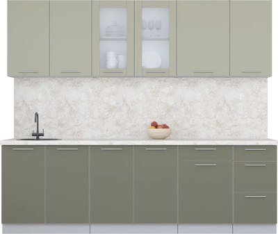 Кухонный гарнитур Интерлиния Мила Пластик 2.5 Б - фото