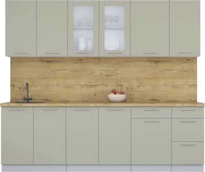 Кухонный гарнитур Интерлиния Мила Пластик 2.5 Б - фото