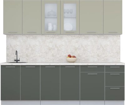 Кухонный гарнитур Интерлиния Мила Пластик 2.5 Б - фото