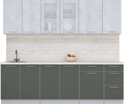 Кухонный гарнитур Интерлиния Мила Пластик 2.5 Б - фото