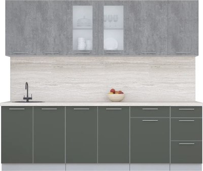 Кухонный гарнитур Интерлиния Мила Пластик 2.5 Б - фото